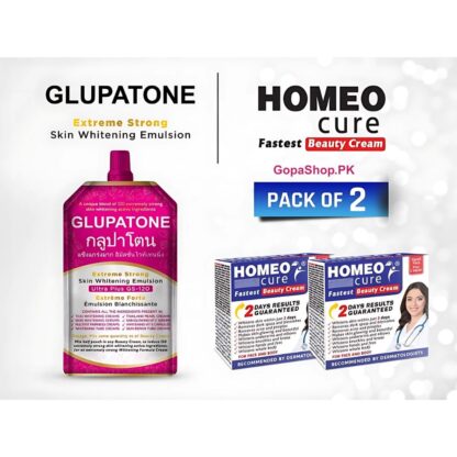 GLUPATONE Extreme Strong Whitening Emulsion 50ml With Homeo Cure Cream Pack Of 2