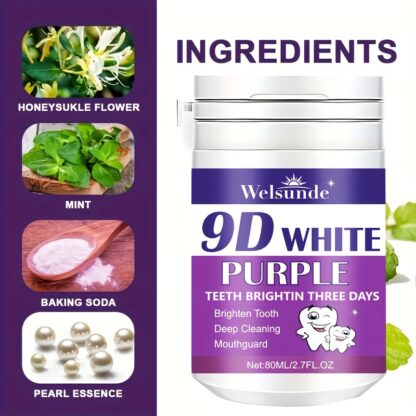 Welsunde 9D White Purple Tooth Powder - Image 2