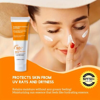LANEMAY 50 Facial Sunscreen - Hyaluronic Acid & Niacinamide | Broad Spectrum UVA/UVB, Non-Greasy - Image 2