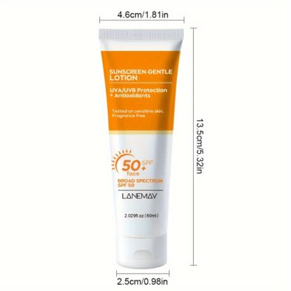LANEMAY 50 Facial Sunscreen - Hyaluronic Acid & Niacinamide | Broad Spectrum UVA/UVB, Non-Greasy - Image 4