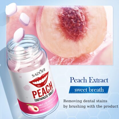 Peach Whitening Toothpaste Tablets - Image 2