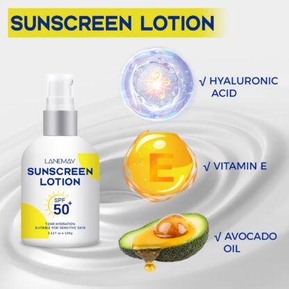 Lanemay Sunscreen Lotion SPF 50+ With Vitamin E - Image 6